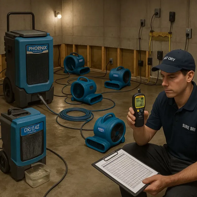 Structural Drying and Dehumidification process in Pontotoc County, MS